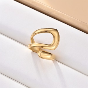 Anillo Abierto de Acero Inoxidable Estilo Europeo Americano, Diseño Geométrico, Joyería Unisex, Regalo - Product Image 4