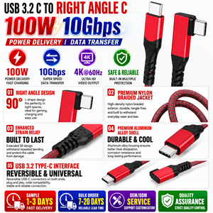 Cable de Carga Rápida USB C a USB C LUNG KAY 2M, Cable de Carga de Alta Velocidad PD 100w 5A, Cable Tipo C de Nailon Resistente - Product Image 2