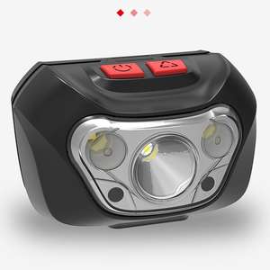 Lampe frontale à <span class=keywords><strong>LED</strong></span> avec <span class=keywords><strong>bandeau</strong></span> réglable à 4 modes pour le camping, la course à pied, la pêche, la lumière rouge, blanche et verte - Product Image 3