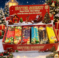 Nouveau jouet souple de Noël en forme de beurre, à presser, à rebond lent, anti-stress, vente en gros