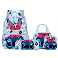 Ensemble de sacs d'école pour enfants, motif dessin animé mignon, pour filles et garçons, sac à dos, trousse à crayons, sac à lunch, 4 pièces