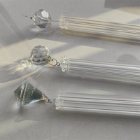 Décoration de plafond d'hôtel de luxe pour mariage, accessoires de lustre en cristal en forme de prune, tube lumineux perlé