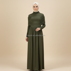 Vacanza calda lusso Abaya grigio colore semplice Abaya nuovo tradizionale islamico stile africano maniche traspiranti abito Dubai - Product Image 6