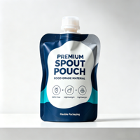 Pochette souple refermable sur mesure avec bec verseur, résistante à l'humidité et anti-fuite, pour emballage de liquides, boissons, condiments et aliments pour bébés