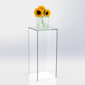 Soporte alto de pedestal de acrílico transparente, gran cubo de exhibición de acrílico transparente de 5 lados, <span class=keywords><strong>torre</strong></span> de flores hueca de zócalo de exhibición de acrílico - Product Image 5