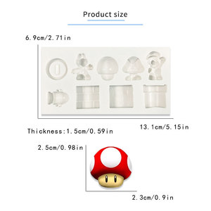 Super Mario Silicone Mold Set For Cake Decorating 8 Cavities Rectangle Shape Themed Party Supplies - Product Image 3