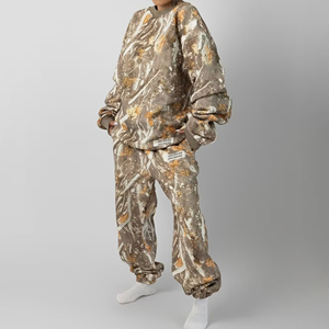 Produttore mimetico in tinta unita oversize <span class=keywords><strong>girocollo</strong></span> personalizzato Unisex da donna felpa con <span class=keywords><strong>girocollo</strong></span> da <span class=keywords><strong>uomo</strong></span> felpa con cappuccio - Product Image 4