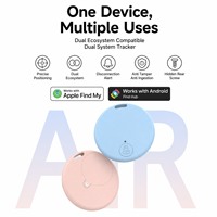 Localizador Inteligente de Doble Sistema, Dispositivo Antipérdida Compatible con IOS y Android, Etiqueta Inalámbrica Mini, Rastreador Global para Mascotas, AirTag GPS