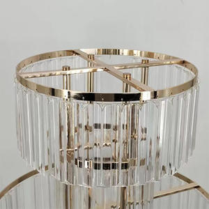 <span class=keywords><strong>Torre</strong></span> de champán decorativa de alta calidad, cristal chapado <span class=keywords><strong>en</strong></span> oro, tres capas, estante de flores Arhat, soporte de suelo - Product Image 5