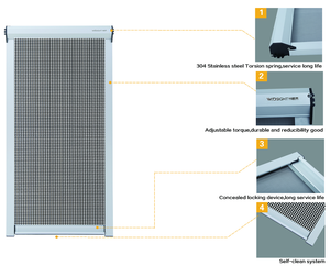New Style Aluminium Fiberglass Roll up <strong>Screen</strong> windows and <strong>Doors</strong> - Product Image 5