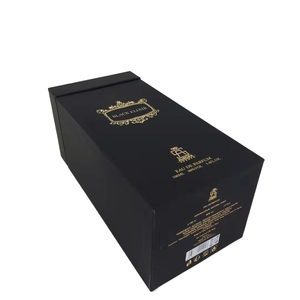 Hộp Ngăn Kéo Màu Đen Cao Cấp Để Đóng Gói Rượu Vang Đỏ Hộp Giấy Màu Đen Sang Trọng Có Lớp Phủ Xốp Để Bán Lẻ Rượu Vang - Product Image 2