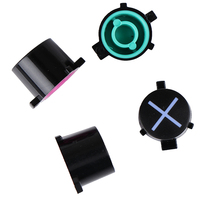 Nouvel ensemble de boutons en plastique ABXY (4 pièces) pour manette PS4 – Pièce de rechange noire pour accessoire de jeu PS4