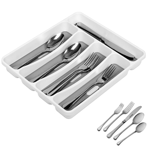 Organizador de Cubiertos y Utensilios de Cocina con 5 Compartimentos, Bandeja para Cubiertos, Organizador de Cajones para Cucharas, Tenedores y Cuchillos, Venta al por Mayor - Product Image 3
