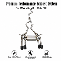 Système d'échappement Catback Performance en Acier Inoxydable pour BMW F80 M3 F82 M4 S55 avec Contrôle à Distance et Valve Électronique