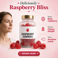Gummies à la framboise SPL OEM, marque privée, véganes, en gros, sans sucre, aromatisées au zinc, vitamines au zinc, gummies à la framboise