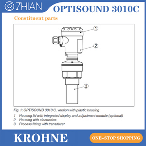 Medidor de Nivel de Líquidos y Sólidos KROHNE, Medidor de Nivel Ultrasónico de Dos Hilos 4-20 MA/HART OPTISOUND 3010 C - Product Image 1