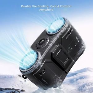 Portable Waist Fan 12000Mah Rechargeable Dual Duct Double ICE Cooling LED Display Light Power Bank for Outdoor Construction - Product Image 5
