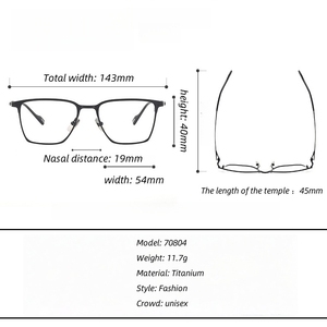 Thủ công kinh doanh cổ điển Kính mắt khung tinh khiết titan thiết kế 70804 cảnh tượng khung - Product Image 4