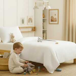 Juego de Ropa de Cama para Cuna de Bebé 100% Algodón Jersey, Suave y Transpirable, con Almohada, Sábana Ajustable y Funda de Almohada - Product Image 4