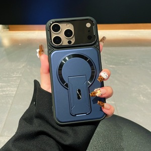 <span class=keywords><strong>Funda</strong></span> Magnética de Alta Calidad para iPhone 17 16 15 Pro Max con Soporte, Película Protectora HD para Lente, Cubierta Resistente, Venta al por Mayor, Logotipo Personalizado de Fábrica - Product Image 6