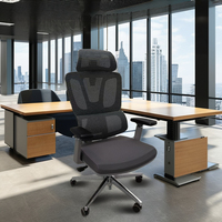 Chaise de bureau moderne et simple à prix de gros, réglable, pivotante, avec dossier haut, appui-tête et accoudoirs 3D en maille