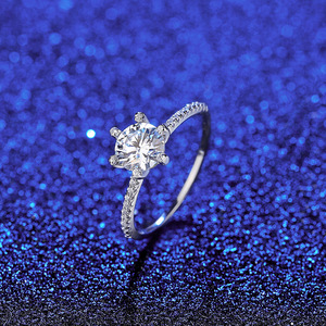 S925 Sterling Silver Four‑Prong Moissanite <b>Ring</b> Women <b>Thin</b> Band Paved <b>Ring</b> Luxury Simulated Diamond Engagement Gift Silver <b>Ring</b> - Product Image 5