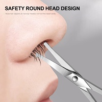 Ciseaux de maquillage professionnels à poignée confortable en acier inoxydable, ciseaux à sourcils de haute qualité à pointe affûtée, ciseaux à cuticules pour ongles
