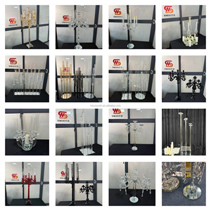 SMOOTH Wholesale Events Party Decoration Durable 9 Arms Clear Crystal Wedding <b>Candlestick</b> - Product Image 6