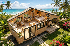 บ้านเคลื่อนที่โครงสร้างเหล็กสำเร็จรูป บ้านพักตากอากาศแบบเคลื่อนย้ายได้ บ้านพักตากอากาศริมชายหาด รีสอร์ท <span class=keywords><strong>โรงแรม</strong></span> - Product Image 6