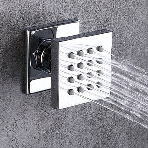 Ducha de masaje cuadrada cromada, pulverizador de chorro de cuerpo montado en la pared del baño - Product Image 2