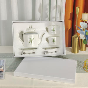 ชุดน้ำชาเซรามิกยุโรปขายดี ลายดอกลิลลี่แห่งหุบเขาแบบมินิมอล - Product Image 2