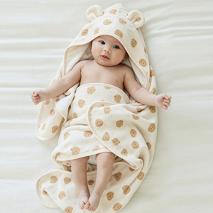 Toalla <span class=keywords><strong>de</strong></span> Baño con Capucha Personalizada para Bebé, 100% Algodón Orgánico, Toalla Poncho para Niños Pequeños, Manta para Bebé Recién Nacido, para <span class=keywords><strong>Playa</strong></span> y Natación - Product Image 1