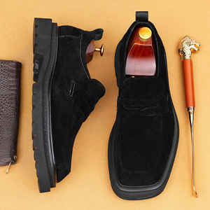 Chaussures en cuir pour hommes décontractées et habillées, nouveau style 2026, cuir véritable, semelle épaisse, bout carré, chaussures décontractées et habillées, tenue formelle - Product Image 3