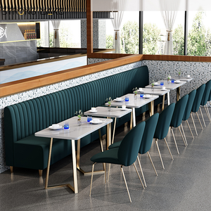 Conjunto de Muebles Personalizados de Mesa y Sillas de Comedor Modernos para Cafetería, Sofá de Terciopelo para Restaurante, Asientos de Cabina para Hotel y Cafetería - Product Image 5