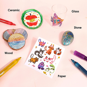 Marcadores de Purpurina de Punta Mediana de 0.7mm, Regalos de Navidad para Adolescentes, Rotuladores de Purpurina para Contornos, Rotuladores de Pintura Multisuperficie para Piedra, Tela, Vidrio - Product Image 5