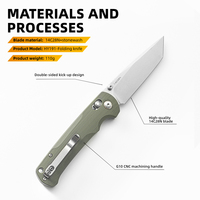 Couteau de camping pliable ultraléger en acier 14C28N, manche G10, couteau de poche EDC pour la chasse et la survie en plein air avec clip de transport