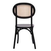 Chaise de salle à manger en bois massif de style rustique moderne pour l'extérieur/l'intérieur, idéale pour les mariages, les banquets, les hôtels, avec dossier en rotin croisé