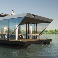 Maison d'eau de luxe, maison flottante, hôtel préfabriqué, Restaurant flottant, bâtiment aquatique, hôtel flottant, boîtier modulaire