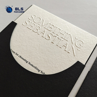 Cartes de vœux de luxe personnalisées en gros avec logo, cartes de remerciement en relief profond avec pochette en papier pour emballage de boutique