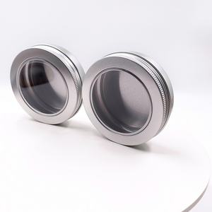 Envase de Metal para Galletas y Té de Grado Alimenticio, Lata Redonda de PVC con Tapa Transparente, Caja Rectangular de Metal con Ventana - Product Image 1