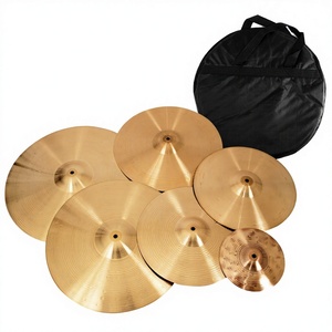 IZINK Juego de Platillos de Batería Hechos a Mano de 6 Piezas: Ride de 20'', Hi-Hat de 14'', Splash de 8'', <span class=keywords><strong>Crash</strong></span> de 16'' en Material B20 de Rendimiento Profesional B8 con Bolsa - Product Image 3