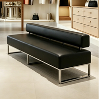 Banc long en métal moderne en forme de L, banquette pour hôpital, hôtel, hall d'entrée, canapé en cuir PU, mobilier commercial pour salle d'attente