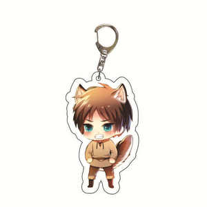 Mode Anime Attaque sur Titan Levi Ackerman <span class=keywords><strong>Eren</strong></span> Jaeger Porte-clés Pendentif Cosplay Double Face Acrylique Garçon Fille Porte-clés Porte-clés - Product Image 6