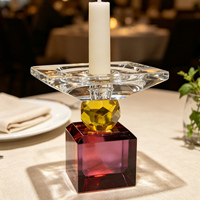 Bougeoir en cristal décoratif de luxe pour table, en verre cristal, pour la maison, mariage, Noël, pour la décoration de Noël et de mariage