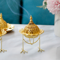 Brûleur d'encens en métal en forme de dôme de mini mosquée de style islamique arabe Brûleur d'encens Bakhoor Brûleur d'encens arabe avec support exotique