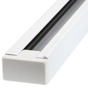 Riel de Dos Vías Blanco de 1 m, Diseñado para Montaje en Techo, Ideal para Iluminación y Soportes Decorativos. - Product Image 1