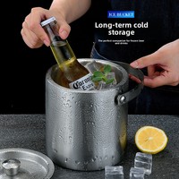 Ember tempat es berlapis ganda dari stainless steel 304 yang ditebalkan, terinsulasi untuk anggur merah dan bir, kapasitas 1,6L-5,0L, standar nasional