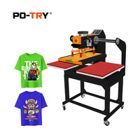 Po-Try automatique 40x60cm pneumatique Double deux stations presse à transfert de chaleur Machine d'impression semi-automatique pour vêtement