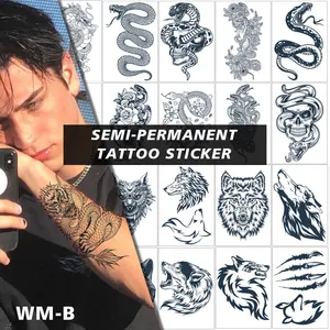 Chinese Style Waterproof Men Sticker Tattoo Eagle Bulk Gold Hand Body Custom Made Face Design Semi-permanent Tattoo Sticker