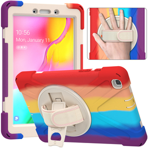 Coque colorée arc-en-ciel à asymétriques, étui de protection contre les chocs pour <span class=keywords><strong>Samsung</strong></span> <span class=keywords><strong>Galaxy</strong></span> <span class=keywords><strong>Tab</strong></span> <span class=keywords><strong>A</strong></span> 8.0 T290 T295, avec sangle à main - Product Image 2